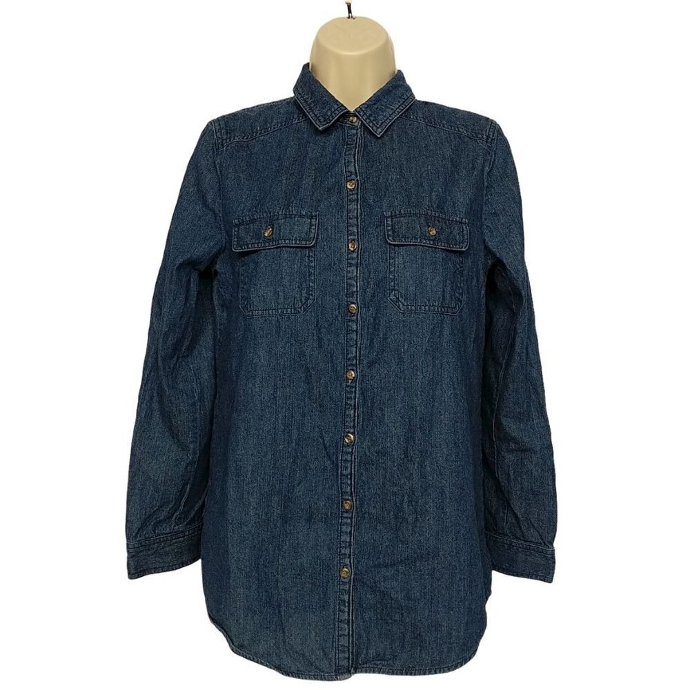 BP Denim Button Down Shirt Blue Small